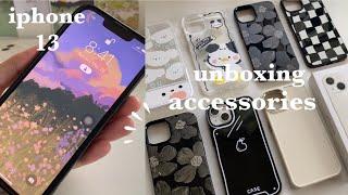 iphone 13 unboxing cute accessories & try-on  🫧 shopee haul | aesthetic