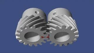 Parallel Helical Gear System - 3D Model Animation