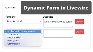 Livewire: Dynamic Form with Add/Delete Row and More