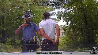 Attempt to flee from police checkpoint at over 100 MPH - Pursuit into woods. Watch & see why he ran!