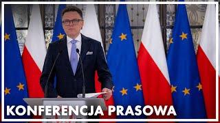 Konferencja prasowa marszałka Sejmu Szymona Hołowni