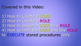 How to map a database USER to a database ROLE, then limit both to EXECUTE stored procedures only