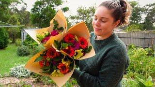 How to Harvest, Arrange, Wrap and Sell Flowers From Your Backyard  Bouquet Arranging Tutorial