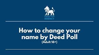 How to legally change your name by Deed Poll in the UK | How do I change my name?