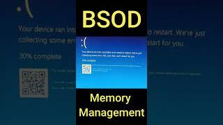 BSOD - Memory Management #shorts #youtubeshorts #shortvideo