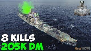 World of WarShips | Charles Martel | 8 KILLS | 205K Damage - Replay Gameplay 4K 60 fps