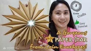 How To Make A Paper Star Using A Coin Envelopes In Less Than 5 Minutes I Euanne Hyuna