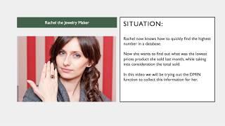 Learn to Use the DMIN Function with Rachel the Jewelry Maker