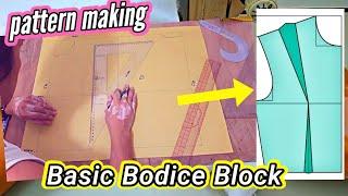 ️ How to Make Basic Bodice Block × Pattern Drafting for Beginners × Sewing Tutorial