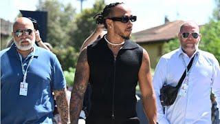 Lewis Hamilton arrives with bodyguards in Imola | F1 Driver arrivals behind the scenes