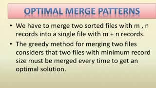 Optimal merge pattern