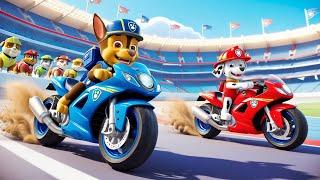 PAW Patrol Ultimate Rescue Missions | Guess The Right Door Chase & Marshall motorcycle race