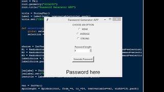 Simple Password Generator App using Tkinter in Python