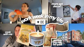 work week in my life in DC vlog! more apartment updates, fall baking, office outfits, wedding prep!