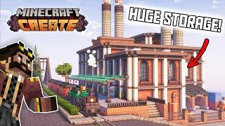 I built a Giant Storage Warehouse in Minecraft Create Mod!