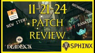 Deadlock PATCH Review | NEW ITEMS and 24/7 RANKED | 11-21-24 Patch