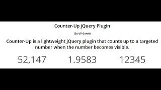 Animated Number counter up plugin in Jquery