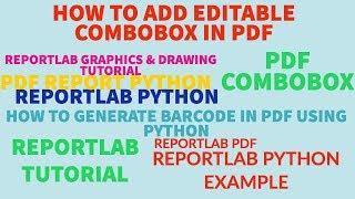 REPORTLAB|REPORTLAB PYTHON TUTORIAL|How To Add Combobox In Pdf File Using Python|PART:46