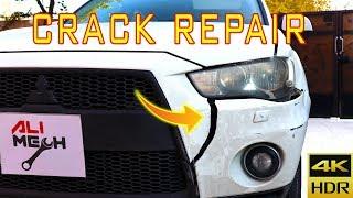 Cracked Bumper Repair | REPAIRING WITHOUT REPLACING ANYTHING | Broken Headlight Tab| Paint | ALIMECH