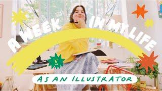 Illustrator studio vlog! full work week, Patreon, instagram, illustrating prints, thrifting