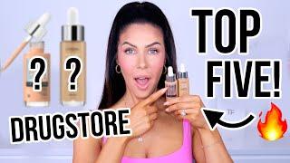 TOP 5 *DRUGSTORE* FOUNDATIONS OF 2023!! YEARLY BEAUTY FAVORITES!