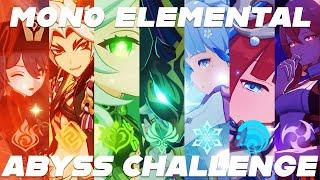 RANDOMIZED MONO ELEMENTAL SPIRAL ABYSS CHALLENGE | Genshin Impact