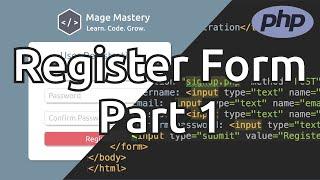 User Register Form creation with PHP and MySQL | Build User Registration Part 1/10