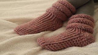 HOW TO KNIT SLIPPERS ON ROUND LOOM