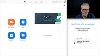 Zoom Music: Tutorial for students at The Royal Academy of Music, Denmark