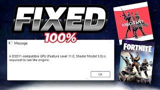 D3D11compatible GPU (Feature Level 11.0 Shader Model 5.0) is required to run the engine /fixed 