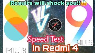 MIUI 9 vs MIUI 8 speed test in Redmi 4