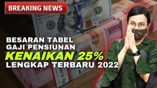 BESARAN TABEL GAJI PENSIUNAN KENAIKAN 25% !!