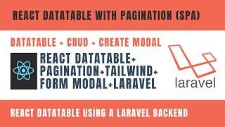 React Datatable with Pagination, CREATE Modal (CRUD) - Create Read Update Delete - Laravel REST API