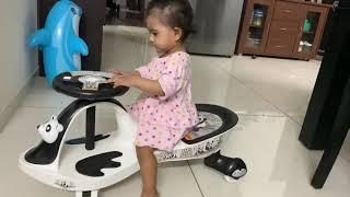 Saanvi is riding swing car | baby is riding baby panda gyro swing car | baby gear products