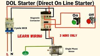 Dol starter control wiring | explain direct online starter | DOL स्टार्टर कंट्रोल वायरिंग कैसे करे..