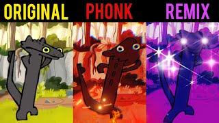 Toothless Dancing meme Original vs Phonk vs Remix Version