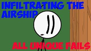 Infiltrating the Airship (Henry Stickmin Series) - All Unique Fails [Android]