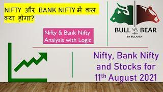 Nifty and Bank Nifty Analysis tomorrow 11th August 2021 with Logic