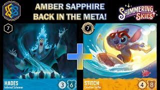 🟡 AMBER SAPPHIRE DECK PROFILE - META AGGRO RAMP - Shimmering Skies Set 5 Disney Lorcana