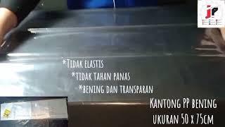 Plastik PP bening lentur ukuran 50x75 cm