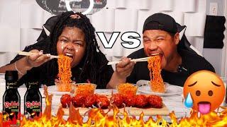 NUCLEAR FIRE NOODLES & CHICKEN CHALLENGE! | DON'T TRY THIS AT HOME