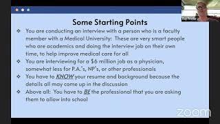 Virtual Shadowing Session 100 - "Mock Medical School Interviews"