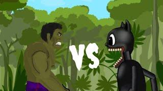 Hulk vs cartoon cat (Drawing cartoons)