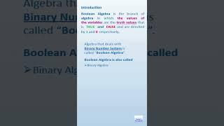 Boolean Algebra  - Introduction | Sarita's Teachdesk