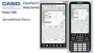 ClassPad Help 500 - Spreadsheet Basics