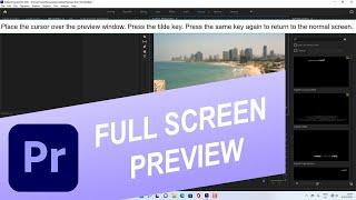 How to View Full Screen Preview in Premiere Pro
