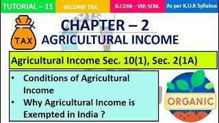 Agricultural Income - Meaning & Definition {CH-2}