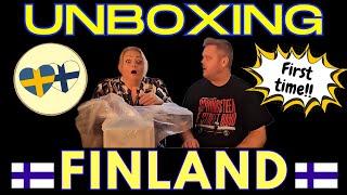 Swedish couple unbox GREAT gifts from Finland!