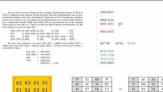 mix column operation in aes \توضيح للعمليات الحسابية المحاضرة السادسة/تشفير بيانات