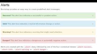 alerts using bootstrap